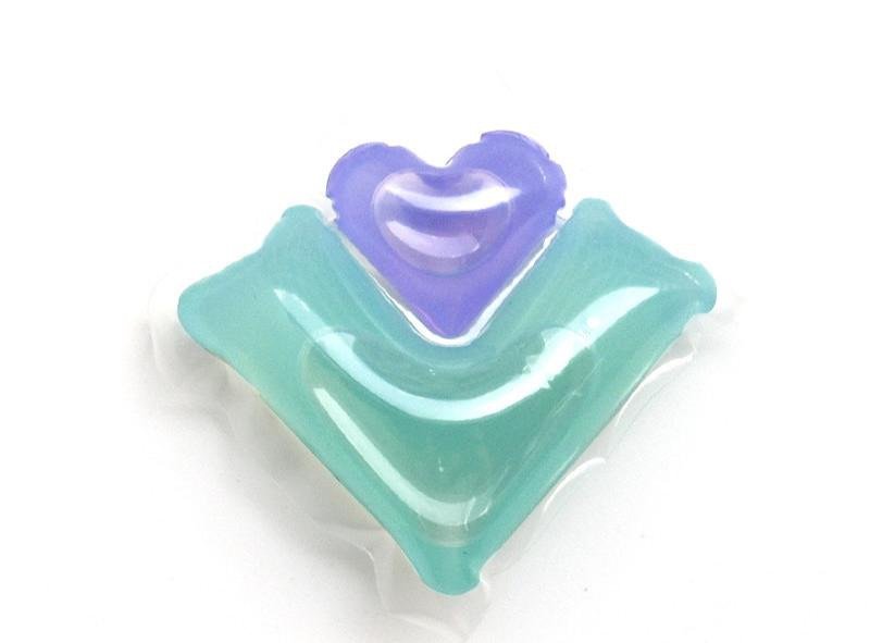 Custom heart-shaped laundry pods