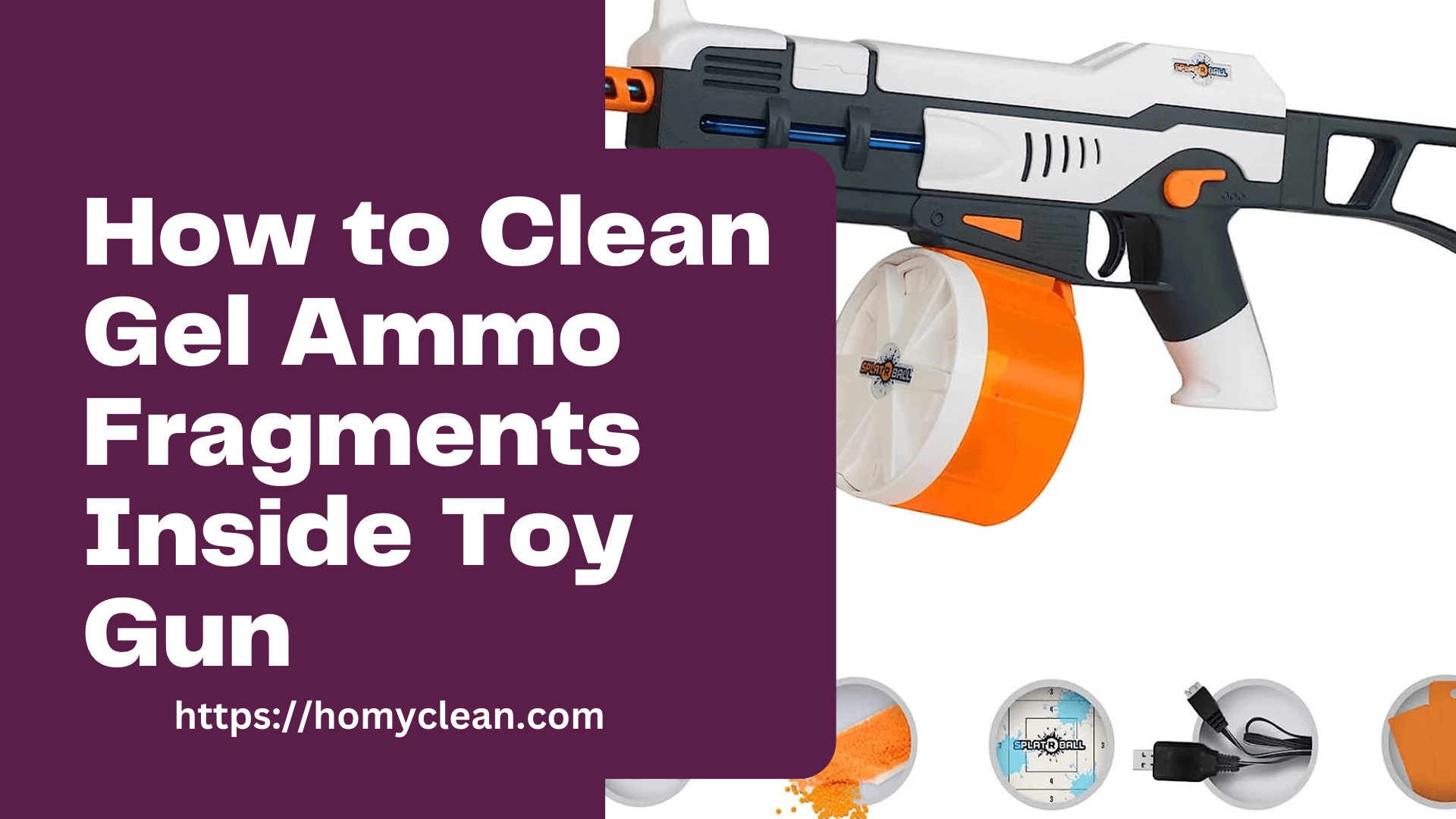 Clean Gel Ammo Fragments Inside Toy Gun
